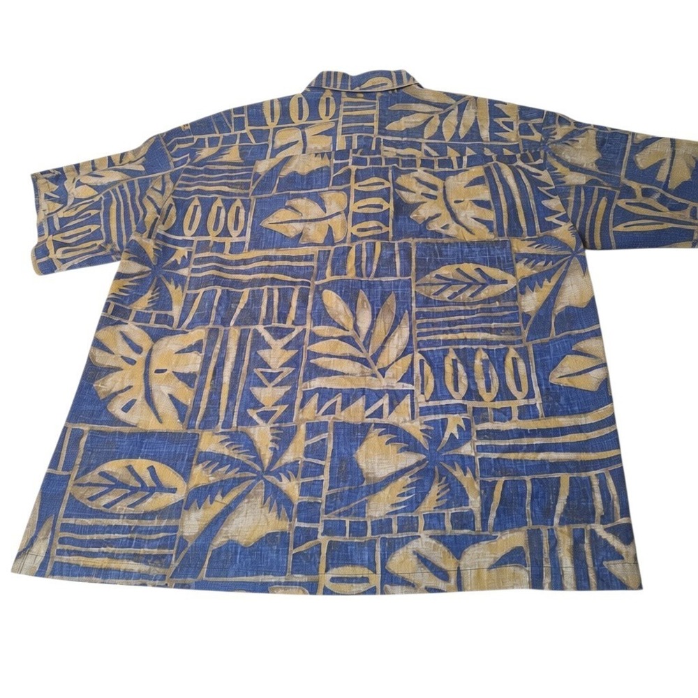 Kahala Button Up Shirt Mens 2XL Blue Brown Tropical Tribal Geometric 2 Pack - Picture 6 of 8